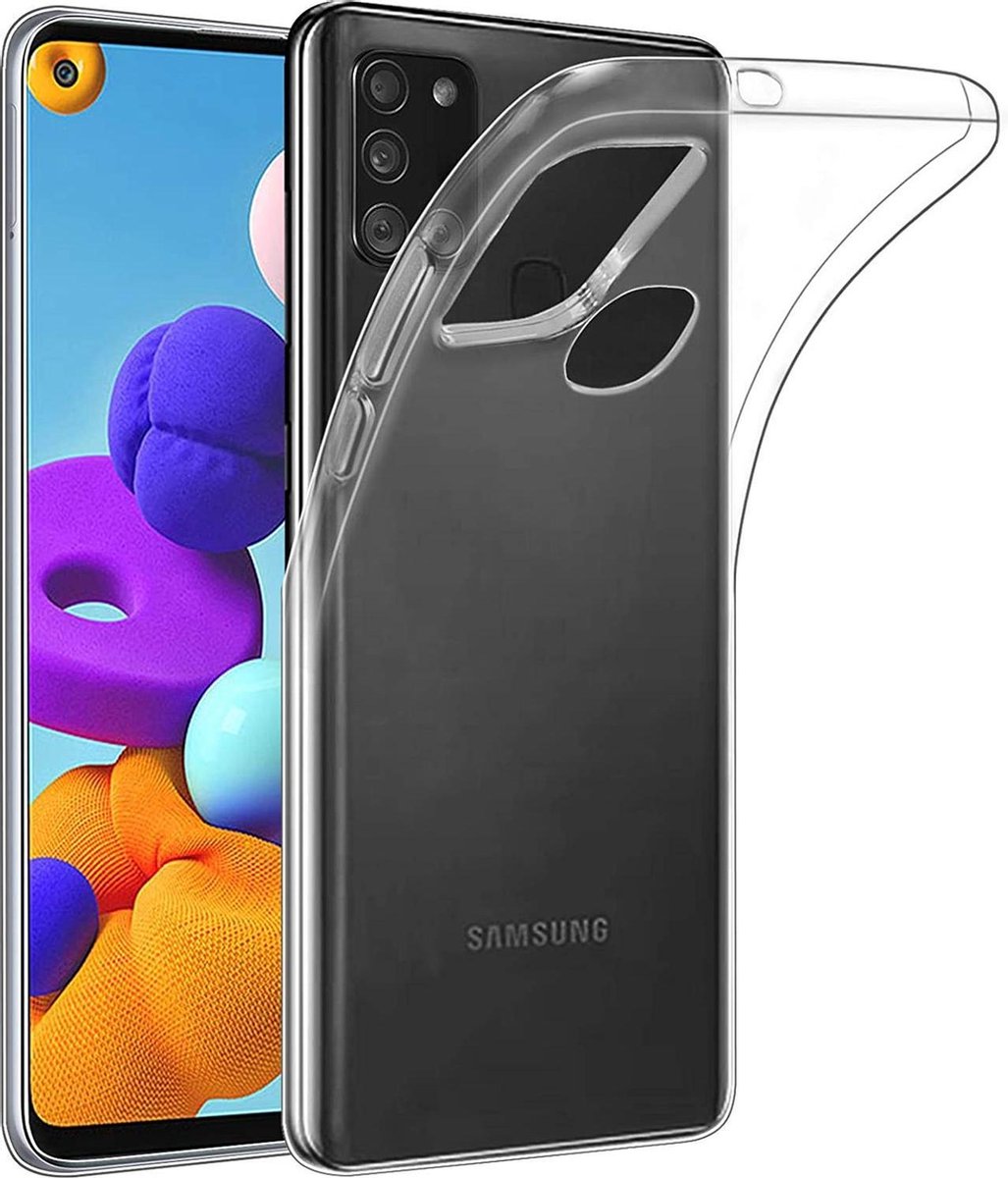 Flexibele achterkant Silicone hoesje transparant Geschikt voor: Samsung Galaxy A21S