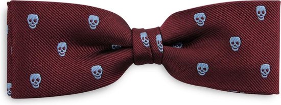 We Love Ties - Strikken - Strik Skull Dandy - rood / lichtblauw