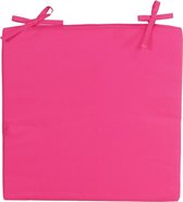 Stoelkussens voor binnen- en buitenstoelen in de kleur fuchsia roze 40 x 40 cm - Tuinstoelen kussens