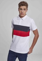 Urban Classics Polo shirt -S- Color Block Panel Wit/Rood