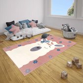 Kindervloerkleed lama Lonetta - roze 80x150 cm