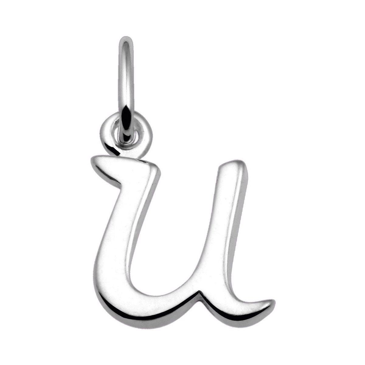 Lucardi Dames Zilveren letterhanger U - Hanger - 925 Zilver - Zilverkleurig