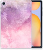 Siliconen Back Case Geschikt voor Samsung Galaxy Tab S6 Lite | Tab S6 Lite 2022 Tablet Hoes Pink Purple Paint met doorzichte zijkanten