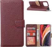 iPhone 12 / 12 Pro Hoesje Bordeaux Bookcase Met Pasjeshouder