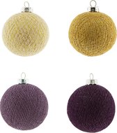 Cotton Ball Lights kerstballen goud - Golden Grape 12 ballen