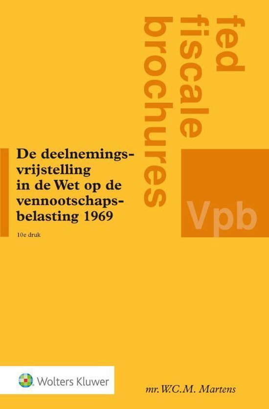 Fed fiscale brochures - De deelnemingsvrijstelling in de Wet ... - cover