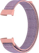 Bandje Voor Fitbit Charge 3 & 4 Nylon Band - Roze Zand - One Size - Horlogebandje, Armband