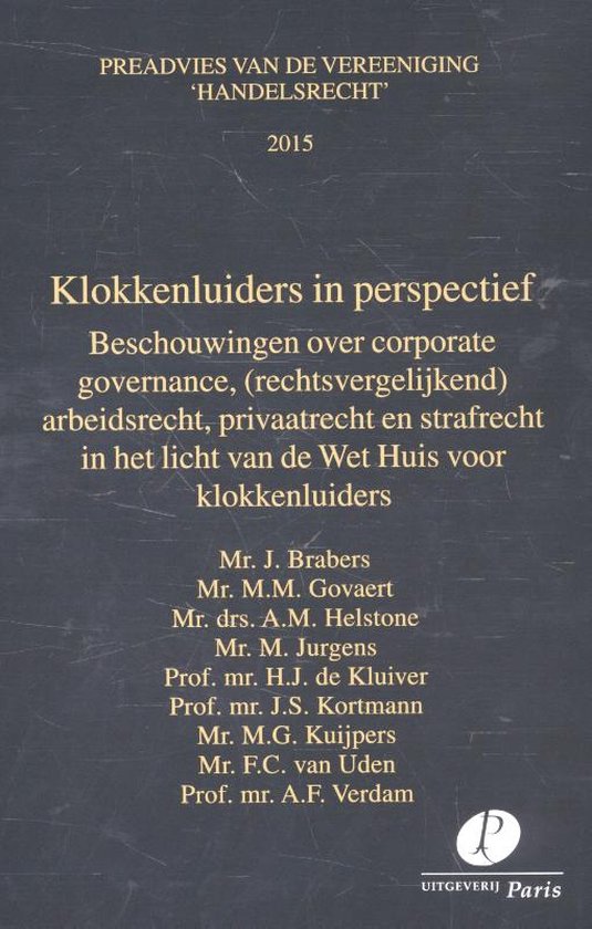 Preadviezen Vereeniging 'Handelsrecht' - Klokkenluiders in p ... - cover