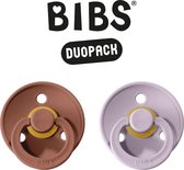 BIBS Fopspeen - Maat 2 (6-18 maanden) DUOPACK - Woodchuck & Dusty Lilac - BIBS tutjes - BIBS sucettes