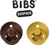 BIBS Fopspeen - Maat 2 (6-18 maanden) DUOPACK - Mocha & Oker - BIBS tutjes - BIBS sucettes