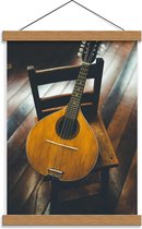 Schoolplaat – Mandoline Muziekinstrument - 30x40cm Foto op Textielposter (Wanddecoratie op Schoolplaat)