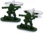 Manchetknopen - Militair met Bazooka Leger Groen