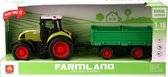 Wenyi Farmland Tractor + Aanhanger met Licht en Geluid 1:16 Groen