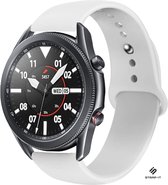 Siliconen Smartwatch bandje - Geschikt voor  Samsung Galaxy Watch 3 sport band 45mm - wit - Strap-it Horlogeband / Polsband / Armband