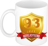 Gouden wapen 93 jaar mok / beker - verjaardag/ jubileum