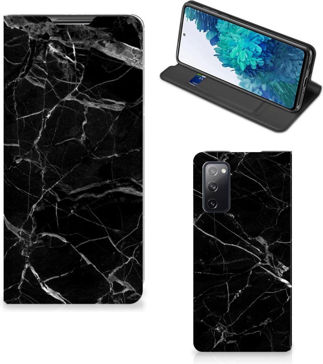 Samsung Galaxy S20 FE Standcase Marmer Zwart - Origineel Cadeau Vader