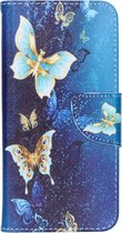 Design Softcase Booktype Samung Galaxy A20e hoesje - Blauwe Vlinder