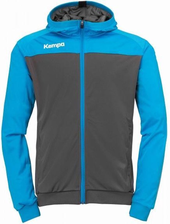 Kempa Prime Multi Jacket kinderen - sportvest - grijs/lichtblauw