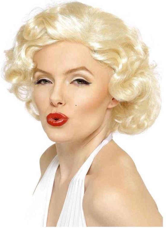 Smiffys - Marilyn Monroe Bombshell Blonde Pruik - Wit