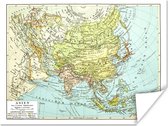 Papier affiche classique de la carte du monde Asie