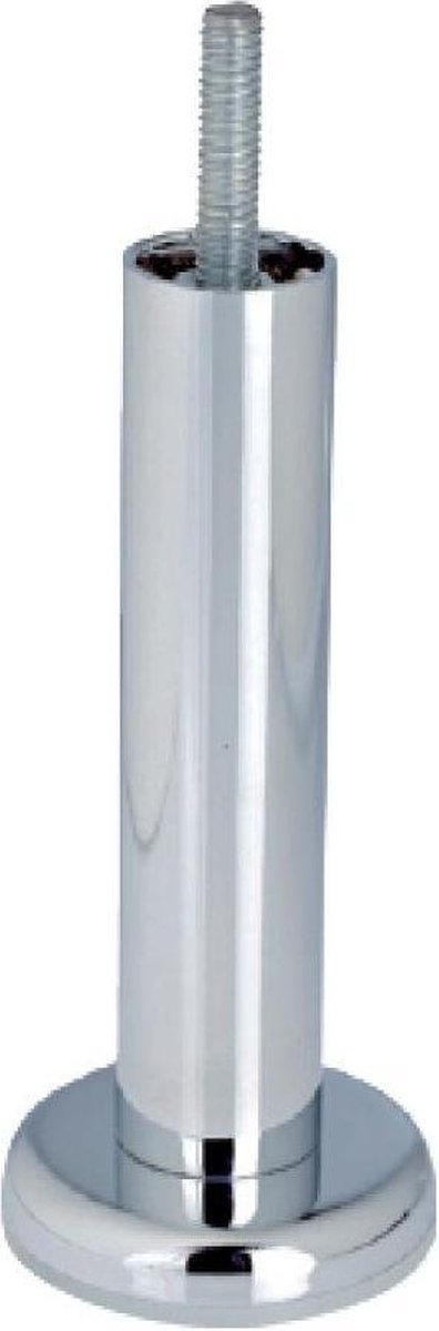FLE - Stalen meubelpoot chroom rond ø 2,5 cm en hoogte 10 cm (M8)