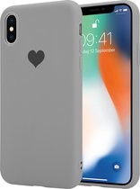 Sweetheart silicone hoesje geschikt voor Apple iPhone X / Xs - grijs