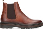 Manfield - Heren - Cognac leren chelsea boots - Maat 42
