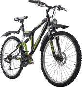 Ks Cycling Fiets 26 inch mountainbike, fully-ATB Zodiac met 21 versnellingen zwart-groen - 48 cm