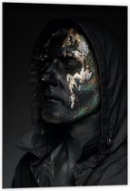 Dibond - Man van Glitter - 60x90cm Foto op Aluminium (Wanddecoratie van metaal)