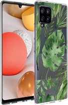 iMoshion Design voor de Samsung Galaxy A42 hoesje - Bladeren - Groen