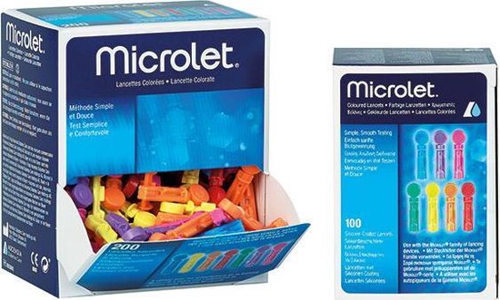 Microlet Lancetten - Diversen kleuren  200 St - Bayer