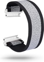 Elastische band zwart zilver geschikt voor Samsung Galaxy Watch 45 en 46mm