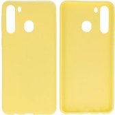 Hoesje Geschikt voor de Samsung Galaxy A21 - Backcover Color Telefoonhoesje - Geel