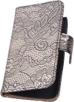 Lace Bookstyle Hoesje - Wallet Case Telefoonhoesjes - Geschikt voor Sony Xperia E4g Zwart