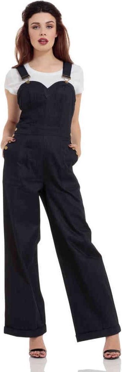 Voodoo Vixen Marlene Dames Tuinbroek - blauw - S