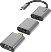Hama Video-adapter-set 6in1 USB-C Mini-DisplayPort HDMI VGA Aluminium