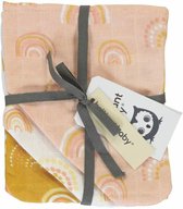 Briljant Baby Washandjes Hydrofiel Rainbow Katoen Roze 3 Stuks