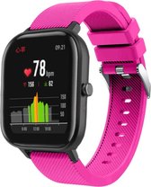 Siliconen Smartwatch bandje - Geschikt voor  Xiaomi Amazfit GTS silicone band - knalroze - Strap-it Horlogeband / Polsband / Armband