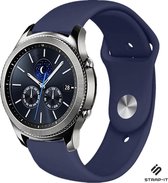 Siliconen Smartwatch bandje - Geschikt voor  Samsung Gear S3 Classic & Frontier sport band - donkerblauw - Strap-it Horlogeband / Polsband / Armband