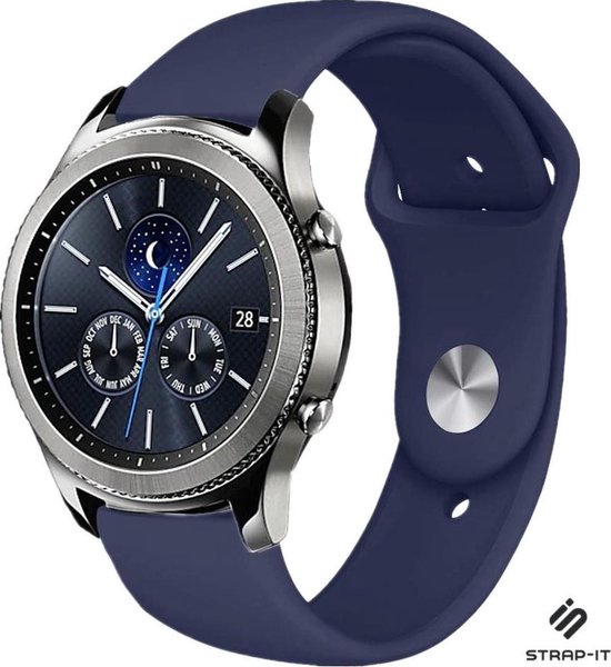 Strap-it® Samsung Gear S3 Classic \u0026 Frontier sport band - donkerblauw |  bol.com