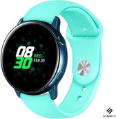 Siliconen Smartwatch bandje - Geschikt voor  Samsung Galaxy Watch Active / Active 2 sport band - aqua - Strap-it Horlogeband / Polsband / Armband