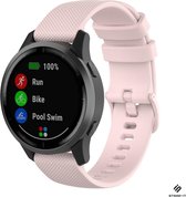 Siliconen Smartwatch bandje - Geschikt voor Strap-it Garmin Vivoactive 4s siliconen bandje - 40mm - roze - bandbreedte 18mm - Strap-it Horlogeband / Polsband / Armband