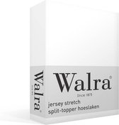 Walra Hoeslaken Jersey Stretch Split-topper - 180x220 - 100% Katoen - Wit