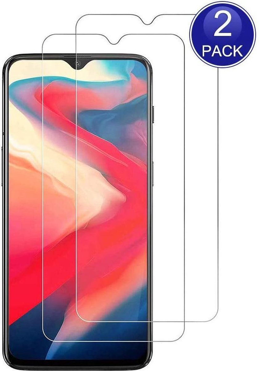 Screenprotector Glas - Tempered Glass Screen Protector Geschikt voor: OnePlus 6 - 2x