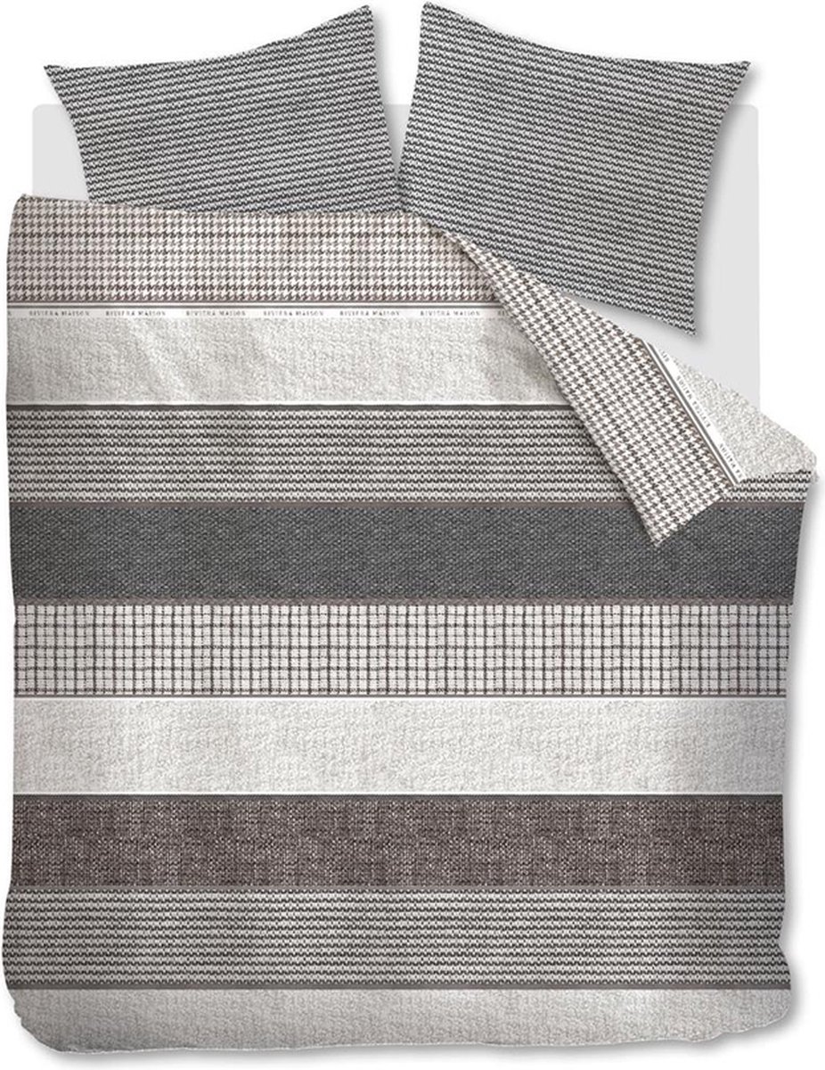 Riviera Maison Tailor dekbedovertrek - Tweepersoons - 200x200/220 - Antraciet