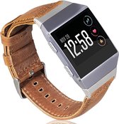 Bandje Voor Fitbit Ionic Genuine Leren Band - Lichtbruin - One Size - Horlogebandje, Armband