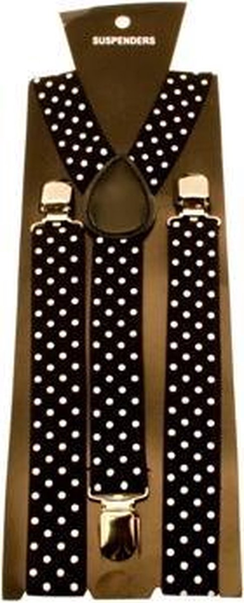 Zac's Alter Ego Bretels Polkadots Zwart/Wit