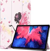 Tablet hoes geschikt voor Lenovo Tab P11 - Tri-Fold Book Case - Cover met Auto/Wake Functie - Flower Fee