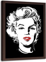 Foto in frame , Marilyn Monroe , Filmster , 70x100cm , zwart wit , Wanddecoratie