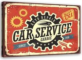 Schilderij Car service garage, canvas, 2 maten (wanddecoratie)